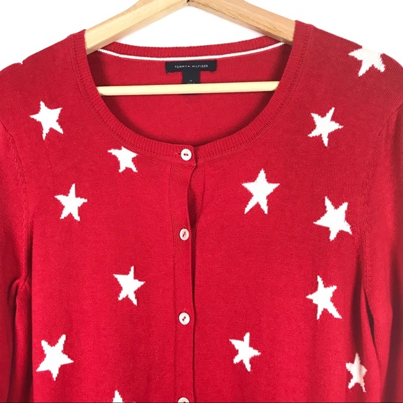 Tommy Hilfiger Cardigan Sweater Size M Women Red - Picture 2 of 7